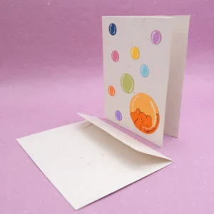 Biglietto di auguri Bolle in carta di cacca di elefante 12x16 cm
