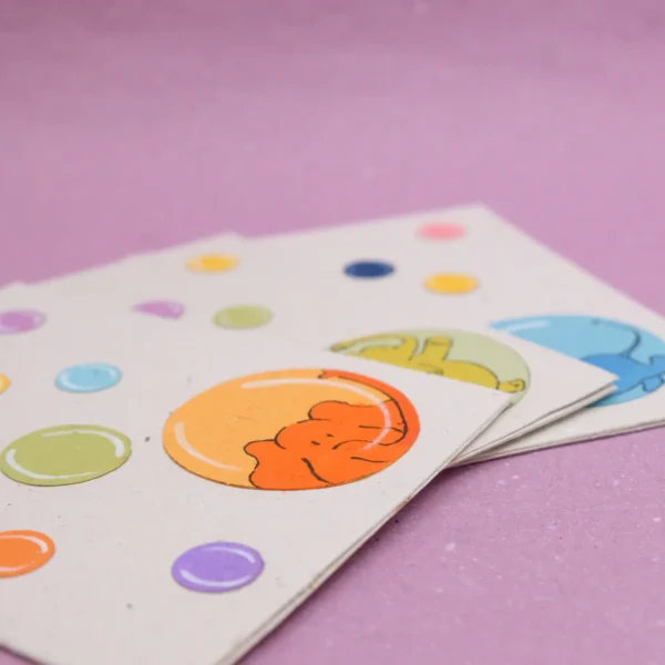 Biglietto di auguri Bolle in carta di cacca di elefante 12x16 cm
