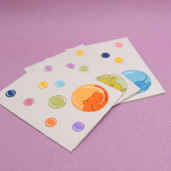 Biglietto di auguri Bolle in carta di cacca di elefante 12x16 cm