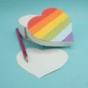 FOGLI PER APPUNTI, IN CACCA DI ELEFANTE BOX CUORE, LINEA RAINBOW, MISURE 8x7x5 CM COD.VAHPHSR