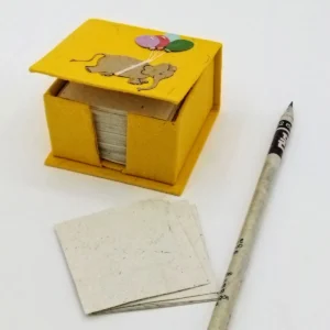 Fogli da scrivania in carta di cacca di elefante in box piccolo con palloncini