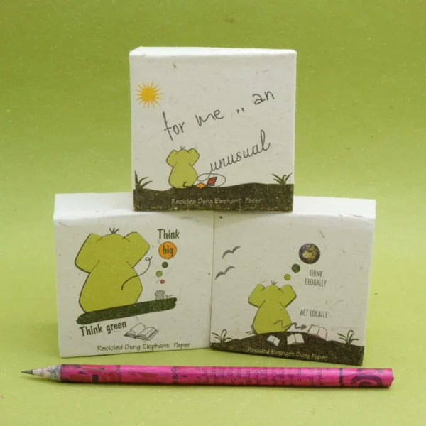 Cubo da scrivania in carta di cacca di elefante Linea Ambiente