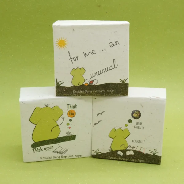 Fogli per appunti in carta di cacca di elefante in box piccolo alinea ambiente misura 8x7x4.5 cm cod.VAMPSSA4