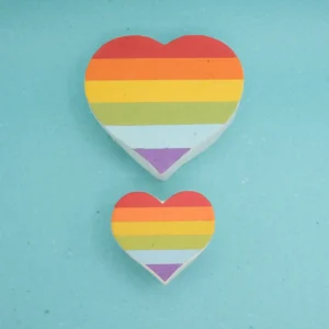 FOGLI PER APPUNTI, IN CACCA DI ELEFANTE BOX CUORE, LINEA RAINBOW, MISURE 8x7x5 CM COD.VAHPHSR