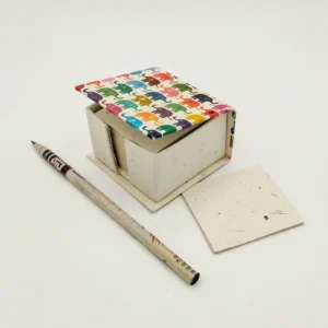 Fogli da scrivania in carta di cacca di elefante in box piccolo con elefantini