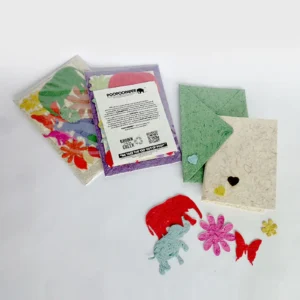 Kit biglietti da comporre in cacca di elefante
