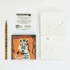Blocco per appunti con fogli in cacca di elefante linea ANIMAL FACE misure 10x10x3 cm