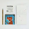 Blocco per appunti con fogli in cacca di elefante linea ANIMAL FACE misure 10x10x3 cm
