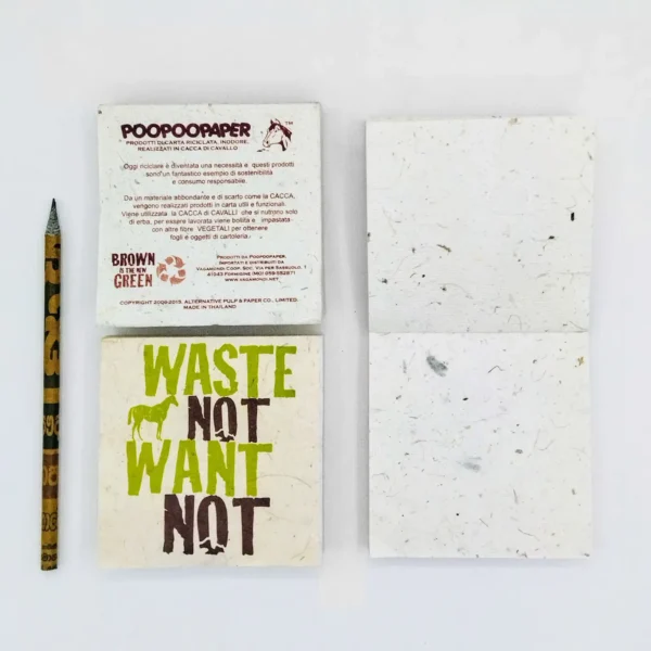 Blocco per appunti in cacca di cavallo con grafica Recycle