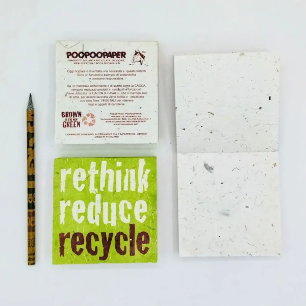 Blocco per appunti in cacca di cavallo con grafica Recycle