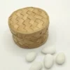 Vagamondi equo solidale Scatolina tonda porta confetti in foglia di palma cod va0006w_03