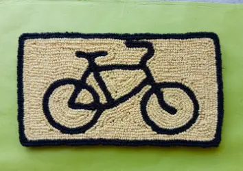 Vagamondi equo solidale zerbino bici fondo bianco cod.vazbici zerbino bicicletta in corda di cocco