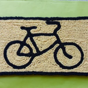 Vagamondi equosolidale zerbino bici fondo bianco cod.vazbici Zerbino in fibra di cocco con bicicletta