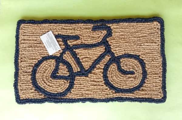 Vagamondi equosolidale zerbino bicicletta fondo naturale cod.vazbicin Zerbino in fibra di cocco con bicicletta fondo naturale