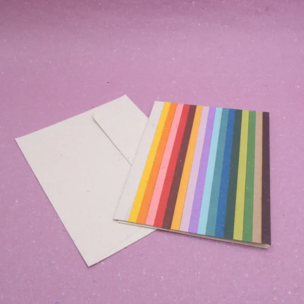 Biglietto di auguri linea Rainbow in carta di cacca di elefante 12,5x16 cm