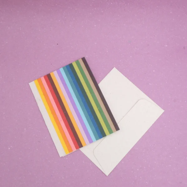 Biglietto di auguri linea Rainbow in carta di cacca di elefante 12,5x16 cm