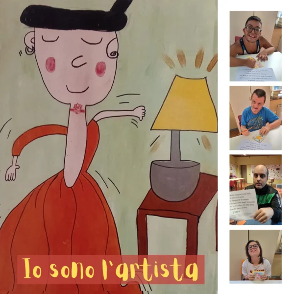 Biglietto quadrato Io sono l'artista in carta di cacca di elefante