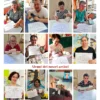 Biglietto quadrato Io sono l'artista in carta di cacca di elefante