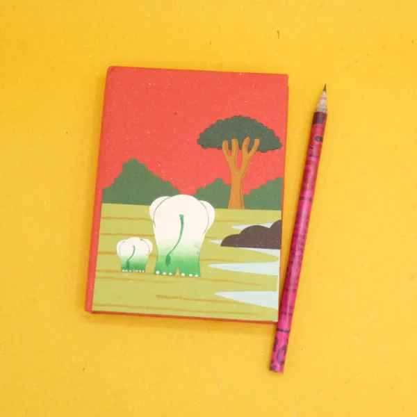 Quaderno medio in carta di cacca di elefante 10x13 cm