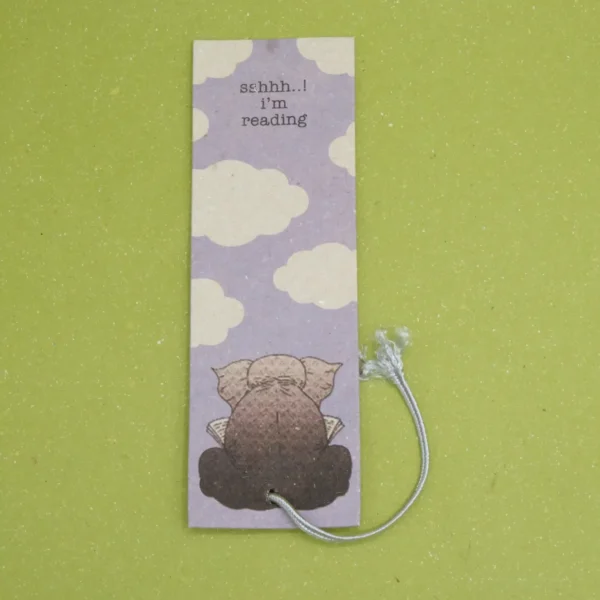 Segnalibro animali lettori in cacca di carta di elefante conf. 15 pz
