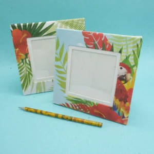 Cornice portafoto quadrata in carta di cacca di elefante Tropicale 15x15