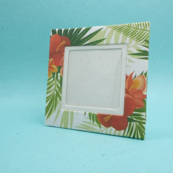 Cornice portafoto quadrata in carta di cacca di elefante Tropicale 15x15