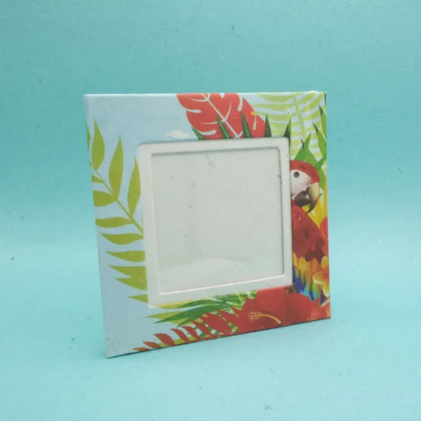 Cornice portafoto quadrata in carta di cacca di elefante Tropicale 15x15