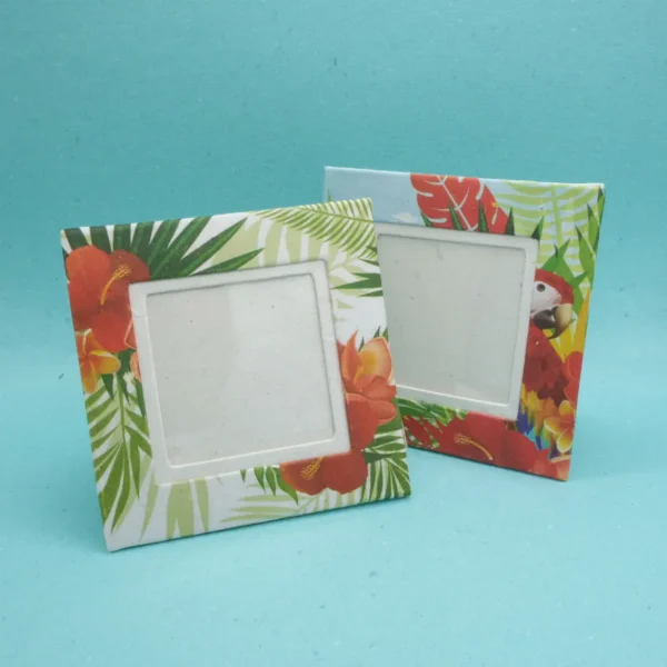 Cornice portafoto quadrata in carta di cacca di elefante Tropicale 15x15
