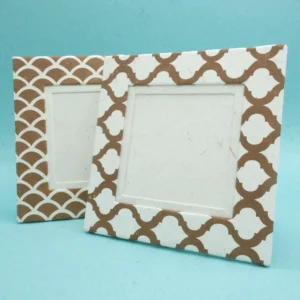 Cornice portafoto quadrata in carta di cacca di elefante linea Wedding Line 15x15