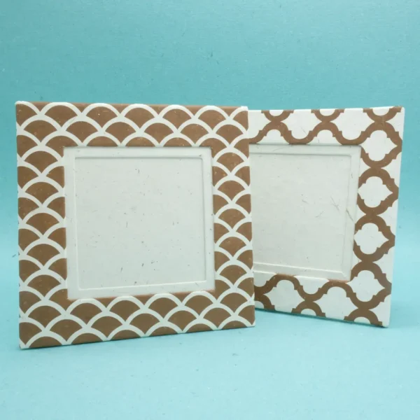 Cornice portafoto quadrata in carta di cacca di elefante linea Wedding Line 15x15