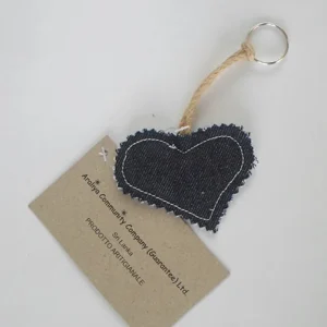 Portachiavi cuore jeans