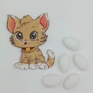 Magnete gatto con carta in cacca di elefante 6x9 cm