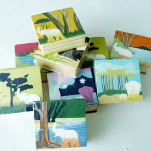 Cubo block notes da scrivania in carta di cacca di elefante colori e grafiche assortite