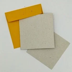 Biglietto auguri quadrato bianco con busta colorata 12x12 cm in cacca di elefante colori misti