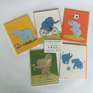 Biglietto di auguri linea Sport in carta di cacca di elefante